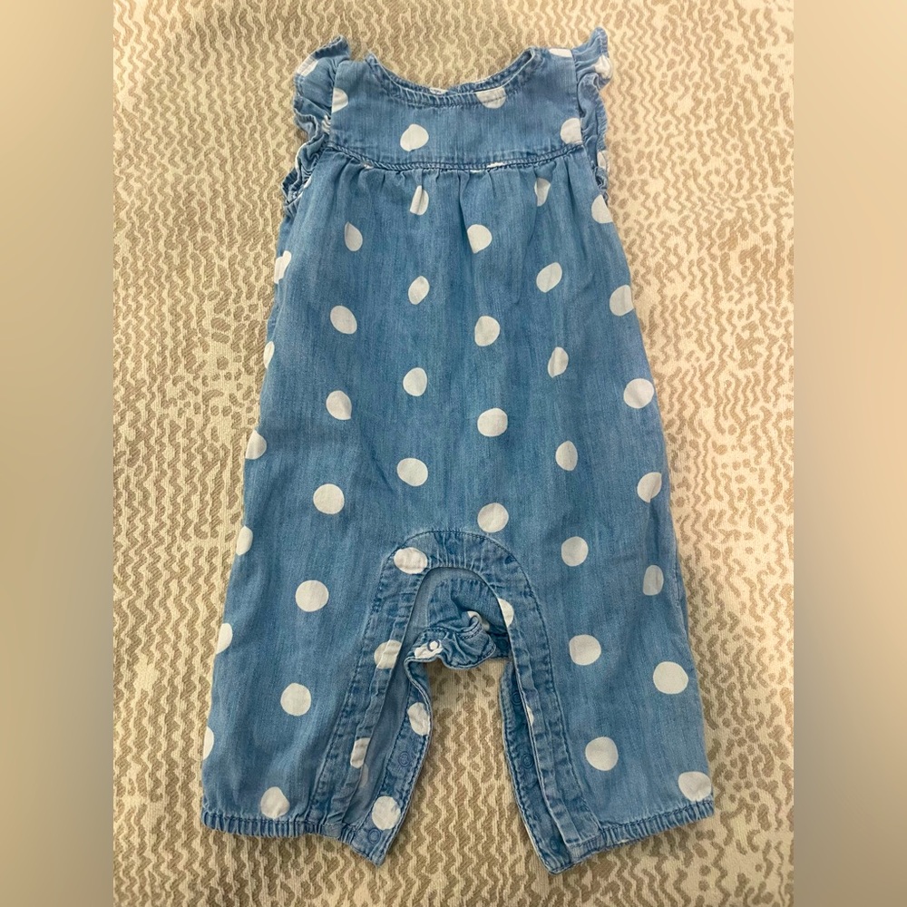 Baby Gap flutter sleeve polka dot romper. 3 - 6 months.